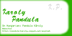 karoly pandula business card